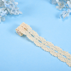 Crocheted Beige White Black Cotton Lace Trim Crochet Ribbon Lace