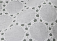 130CM White Cotton Eyelet Lace Fabric Openwork Circle Lace Design Dress Fabric
