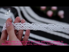 3cm Embroidered Lace Trim Pure Cotton Flower Embroidery For Garment