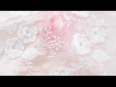 Weicher Mesh-Tüll-Spitzenbesatz, bunter Blumenstickerei-Spitzenbesatz