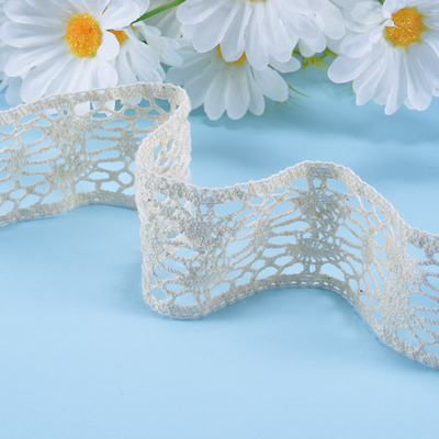 White Cotton Lace Trim Embroidered Ribbon Crochet Lace Fabric Diy