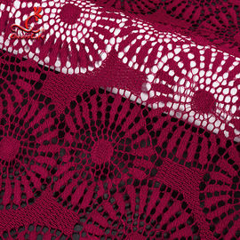 Fashion Wine Lace Fabric High Quality Red Lace Fabric For Garment