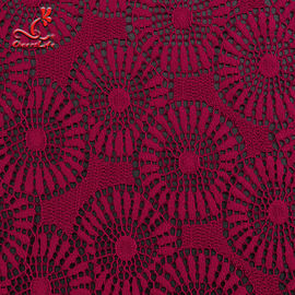 Fashion Wine Lace Fabric High Quality Red Lace Fabric For Garment