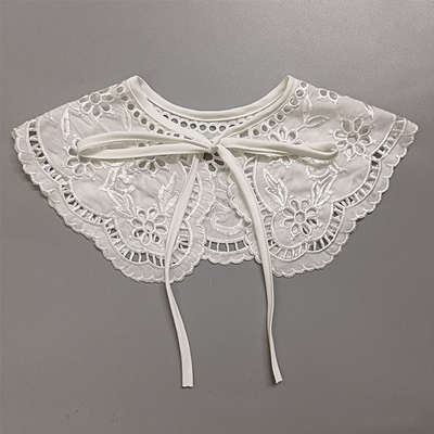 Puppenkragen Hohl Rose Blume Schal Stickerei Mode All-Match-Rohr Kleidung Accessoires Falschkragen